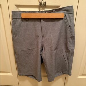 Gray Flat Front Knee-Length Shorts